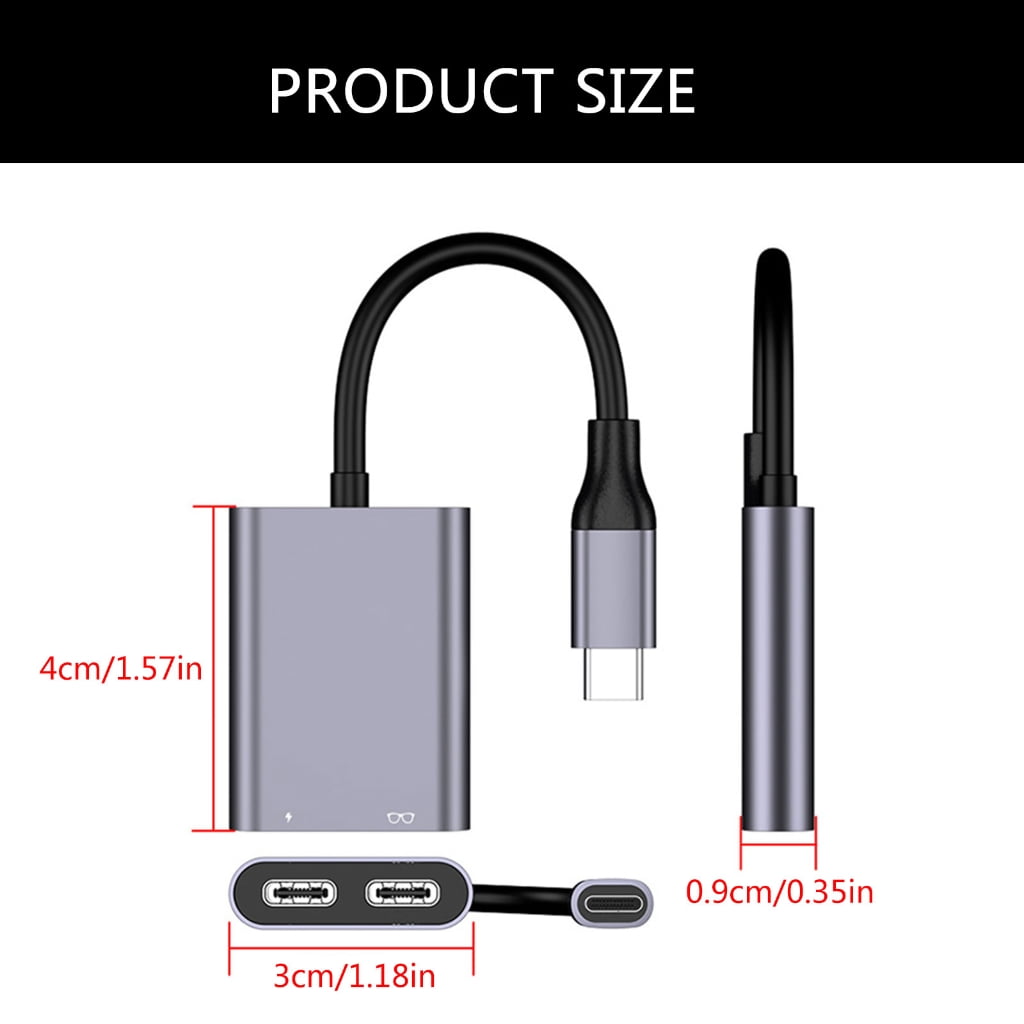 2 in 1 USB C Hubs AR Glasses Docking Station Offering PD Charging and Data
