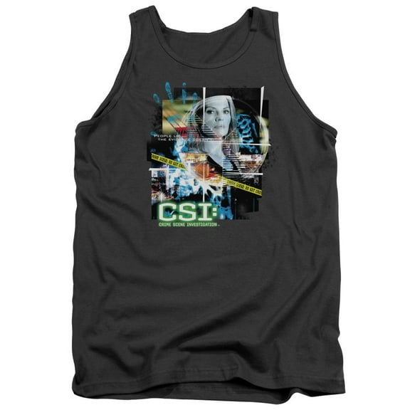 Csi Evidence Collage Adult Tank Top Charcoal