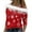 Red, variant on ICHUANYI Womens Trendy Christmas Shirts Off Shoulder Long Sleeve Pullover Sweatshirt Tops Christmas Gifts