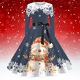 thumbnail image 2 of zaveiop Womens Christmas Party Dress Snowman Swing Dress Novelty Printed Skater Xmas Dress Secret Santa Gift (Z1-Navy, XXL), 2 of 3