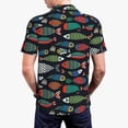 thumbnail image 6 of Cauagu Hand Drawn Colorful Fishes Print Men's Polo Shirts, Short-Sleeve Polo Shirts for Men Performance Golf Shirt Athletic Casual Collared T-Shirt-XX-Large, 6 of 8