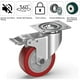 thumbnail image 4 of Ruedas giratorias para muebles con freno + tornillos - 100 mm hasta 600 KG - Rueda de piso que no deja marcas para cargas pesadas - Rueda de goma para carro - Plata Kuyhfg Bienvenido a Kuyhfg, 4 of 5