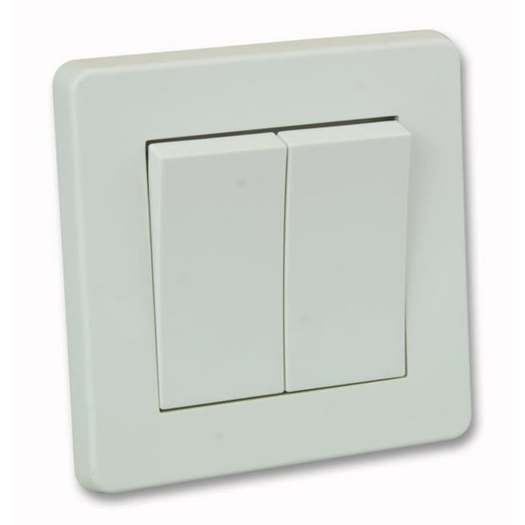 CRABTREE - 10AX 2 Gang 2 Way Wide Rocker Light Switch, White