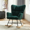 thumbnail image 3 of GIANNA Rocking Chair, Nursery Bedroom Furniture, with Wing Backrest Wide Armrest, Green, 3 of 6