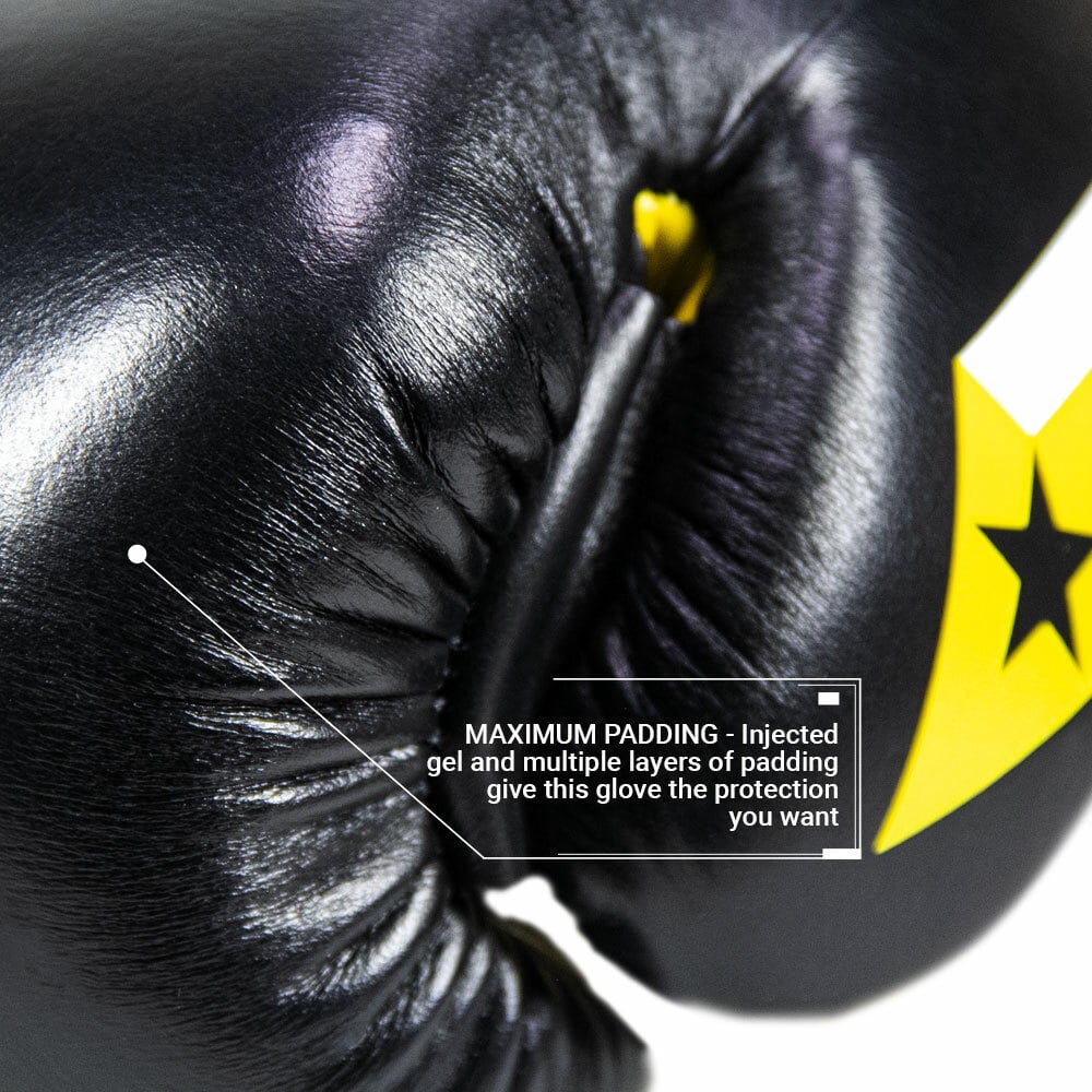 S4 Sentinel Lace Pro Leather Gel Boxing Gloves - Vintage Black