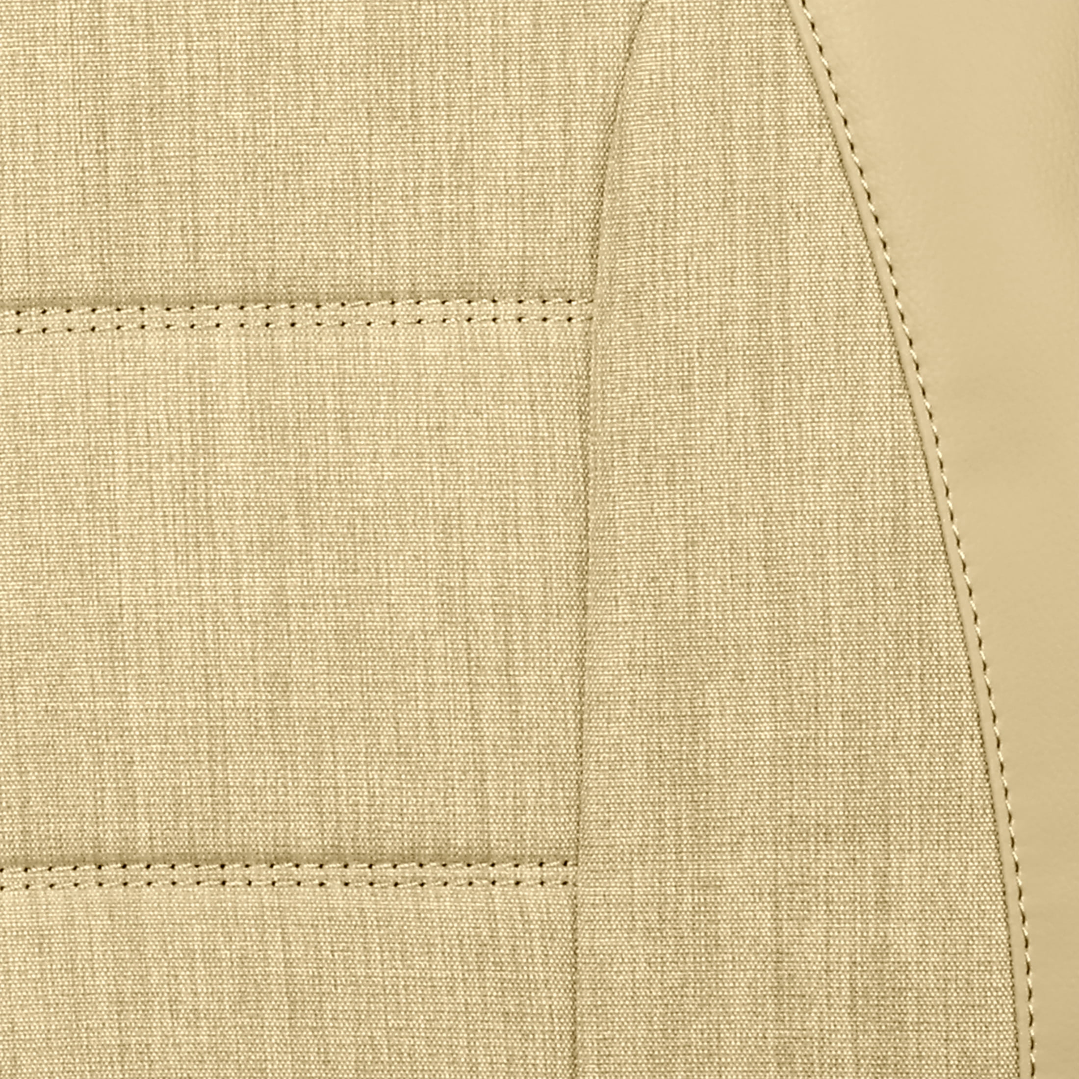 Auto Drive Tan Leatherette & Tan Linen Front Car Seat Cover,Universal Fit for Cars Trucks and SUVs,2 pack