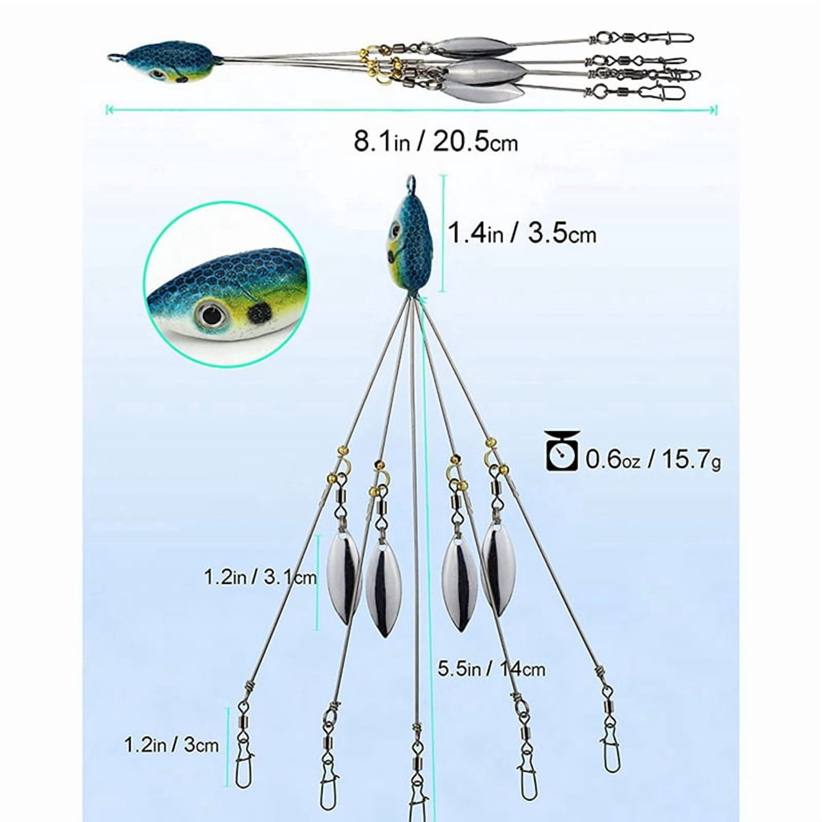 20X Umbrella Rigs for Bass Stripers Fishing, Freshwater Fishing Swimbait Lures Rig Kit, Blue,20 x rig,blue