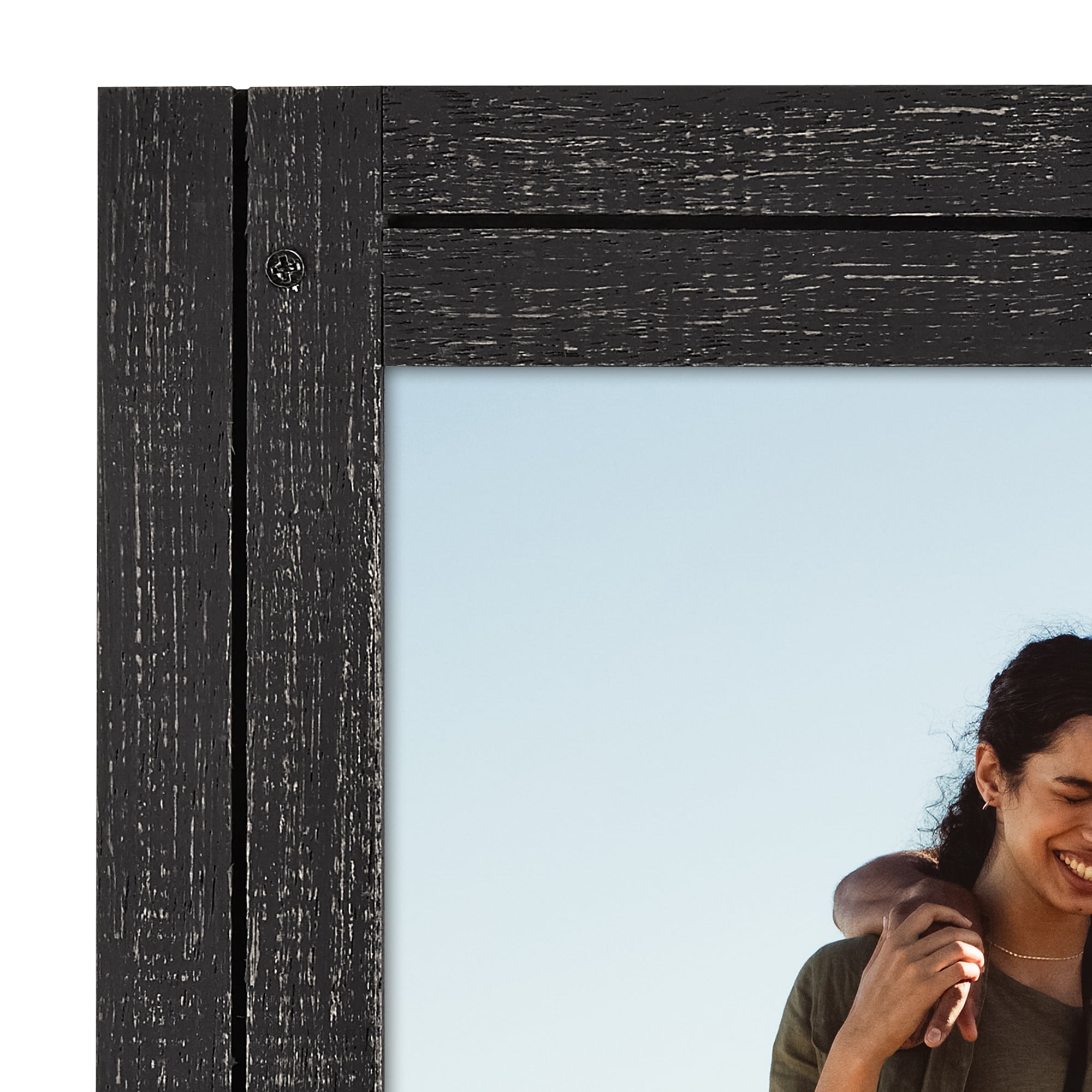Americanflat 18x24 Poster Frame with Polished Plexiglass Hampton Collection Distressed Frames - Charcoal Black