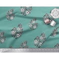 thumbnail image 2 of Soimoi Poly Georgette Fabric Leaves & Floral Block Printed Fabric 1 Yard 42 Inch Wide, 2 of 3