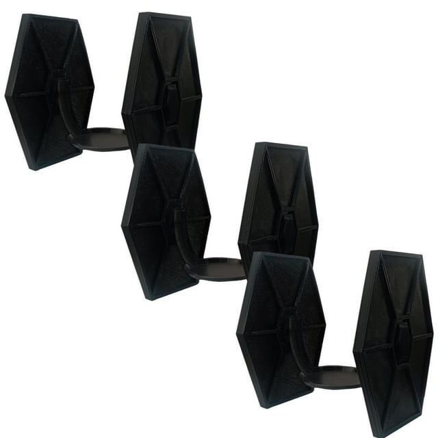 Base Tie Fighter para Decoración AlexaGalaxy 3 Pzs 14.5x13x12.5cm Negro No incluye Alexa Echo ni Cargador.
