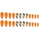 thumbnail image 2 of Uñas postizas con forma de hojas naranjas, decoración de uñas para llevar puesta, parche para uñas, 2 of 9