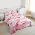thumbnail image 3 of Castle Fairy Pink Love Heart Twin Comforter Sets,Bling Crystal Bedding Set, 3 of 8