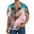 thumbnail image 3 of Haiem Island Vacation Guinea Pig Men's Casual Shirts Short Sleeve Button Down Shirts Fashion Textured Summer Beach Shirt-X-Large, 3 of 7
