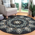 thumbnail image 2 of 6â€™ Round Black Floral Paradise Area Rug, 2 of 8