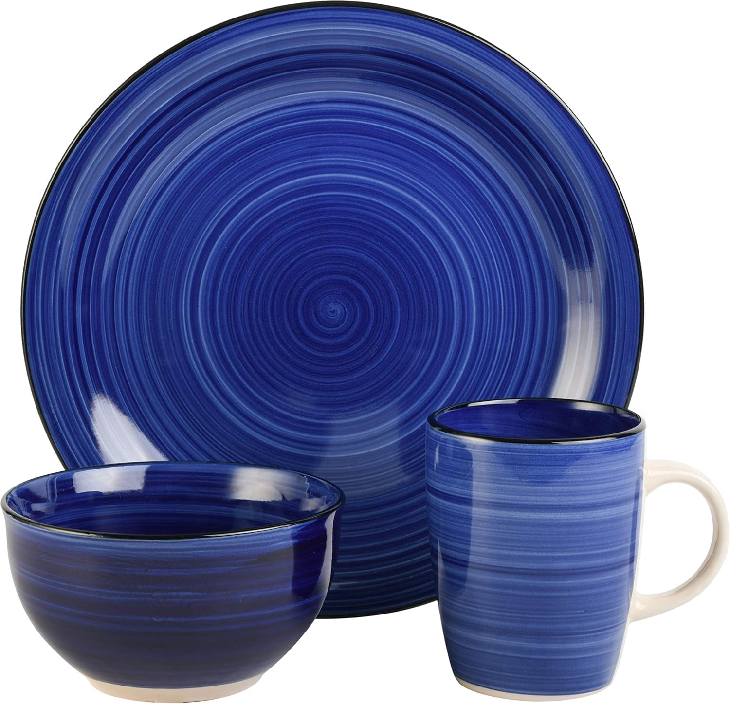 Gibson Home Color Vibes 12-Piece Hand-Painted Stoneware Dinnerware Set – Vibrant and Unique Tableware for Everyday Dining or Entertaining Guests