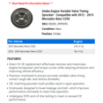thumbnail image 2 of Intake Engine Variable Valve Timing Sprocket - Compatible with 2012 - 2015 Mercedes-Benz C250 2013 2014, 2 of 2
