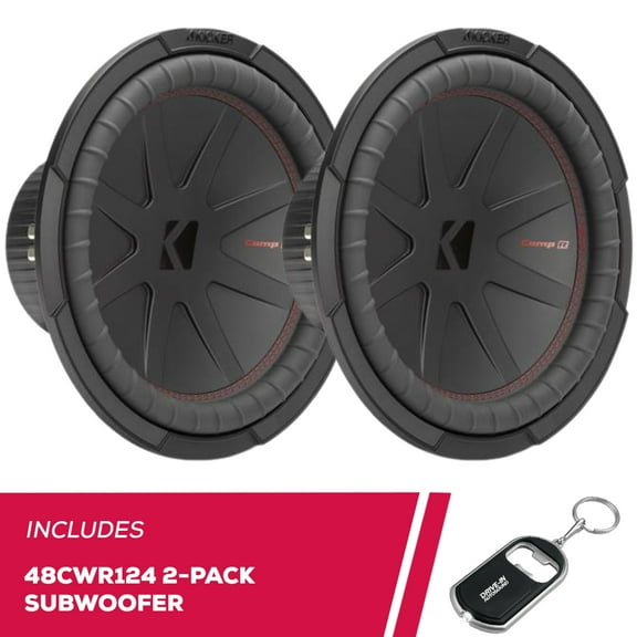 New Kicker Pair of 48CWR124 CompR Series 12" Subwoofer with dual 4-ohm voice coils