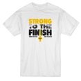 thumbnail image 1 of "Strong To The Finish. Keep The Faith. 2 Timothy 4:7" Quote Men's White T-shirt, 1 of 1