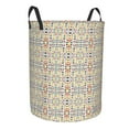 thumbnail image 3 of YFYANG Waterproof Laundry Hamper, Vintage Abstract Geometry Laundry Basket Oxford Fabric with Handle Foldable, S, 3 of 8