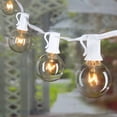 thumbnail image 1 of Guirnalda de luces para exteriores G40 de 25 pies con 27 bombillas de vidrio Edison (2 de repuesto), luces navideñas colgantes conectables a prueba de agua para patio trasero, porche, balcón, fiesta,, 1 of 4
