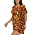 thumbnail image 2 of "Wukai Almond Nuts Women's Pajama Set - Short-Sleeve Top and Shorts with Elastic Waistband and Pockets for Loungewear, Yoga, and Casual Wear-Medium, 2 of 8