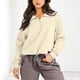 thumbnail image 5 of Sudadera de manga larga con media cremallera y ombligo expuesto para mujer traje de calle con cuello levantado, 5 of 7