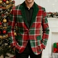 thumbnail image 2 of LRen Men's Christmas Blazer Holiday Corduroy Suit Jacket Slim Fit Fashion Casual Sport Coat Trendy Winter Colthes,L,A1-Red, 2 of 4