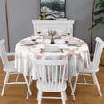 thumbnail image 2 of White Rose Gold Marble Round Tablecloth 60"x60",Wrinkle Wipeable Table Cloth for Kitchen Dining Room Picnic Patio Party, 2 of 6