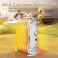 thumbnail image 7 of Caynel Mini Electric Oil Filled Radiator Portable Indoor Space Heater 7-Fin with Thermostat,Energy Saving,700W, White, 7 of 7