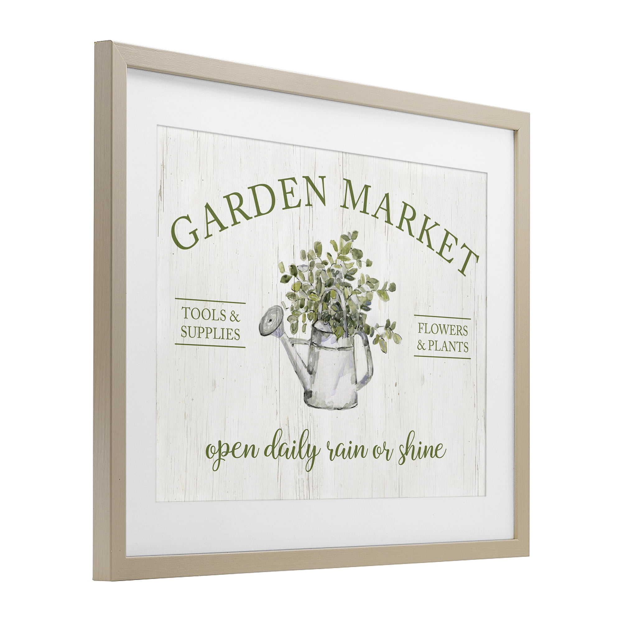 Stupell Industries Open Daily Garden Market Birch Framed Print Under Glass, design by Sally Swatland