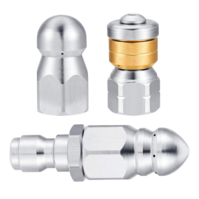 3 Pcs Buse de Jet d'Égout Durable Différents Modèles Embouts de Nettoyage de Drain