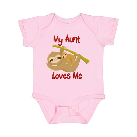 

Inktastic My Aunt Loves Me Sloth Gift Baby Boy or Baby Girl Bodysuit