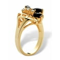 thumbnail image 3 of PalmBeach Jewelry Marquise-Shaped Onyx and Crystal Swirl Ring in Gold-Plated, 3 of 6