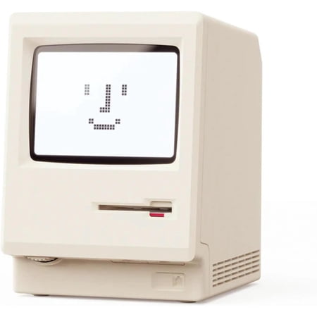 Maclock WB-8 Retro Pixel Alarm Clock, 1984 Computer Style Electronic Digital Clock, USB Desk Clock for Bedroom, Multiple Alarms, Calendar, Temperature, Adjustable Brightness