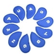 thumbnail image 2 of Becaristey 10 Pieces Golf Club Cover Cloth Putter Headcovers Portable Protector Outdoor Sports Golfing Guard Sleeve Accessories Blue 1Set, 2 of 6