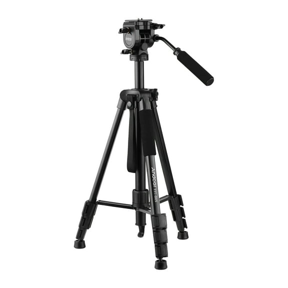 Andoer TTT-005 Aluminum Alloy Tripod Stand Fluid Hydraulic Ball Head Max. Height 65 inches Max. Load 11lb with Carrying Bag