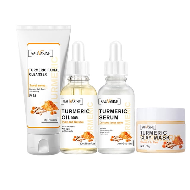Set de Cúrcuma Cúrcuma + Manteca de Cúrcuma + Limpiador Facial de Cúrcuma + Mascarilla de Barro de Cúrcuma 60 ml + 100 ml