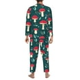 thumbnail image 5 of Kll Amanita Mushroom Sleepwear Mens Flannel Pajamas,Long Cotton Pj Set, 5 of 9