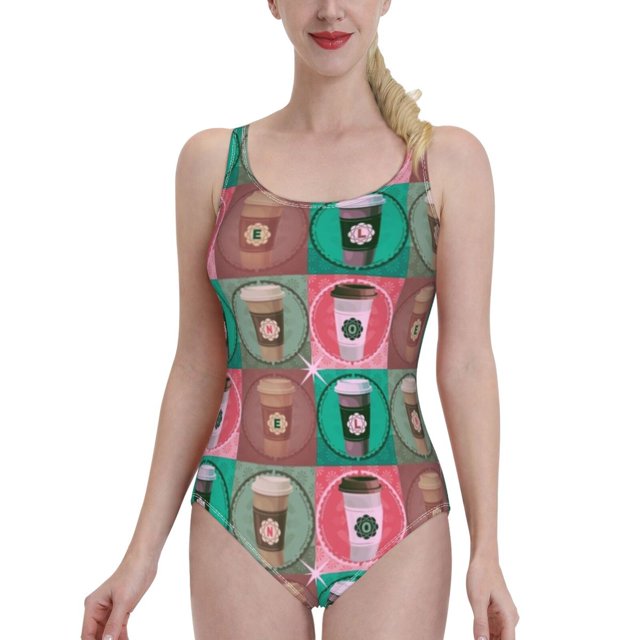 Java Noel One-Piece Swimsuit One Shoulder Ruffle Swimsuit Sexy Monokini New Girl Beach Swimwear Java Coffee Caribou Pink Green