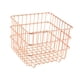 thumbnail image 2 of Cesta de almacenamiento de hierro, organizador de maquillaje INS, cesta de alambre para dormitorio Oro rosa 13x13cm, 2 of 9
