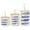 Blue Abstract Fish Animals Cylinder S/3 9", 7", 7"H, variant on DecMode 9", 8", 7"H White Ceramic Textured Decorative Jars with Wood Lids and Black Beaded Accents, 3-Pieces
