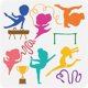thumbnail image 1 of Plantilla de gimnasia para pintar, 11,8 x 11,8 pulgadas, plantilla decorativa para barras paralelas, plantilla hueca para ejercicios con cuerda de trofeo, plantilla grande con temática deportiva, 1 of 9