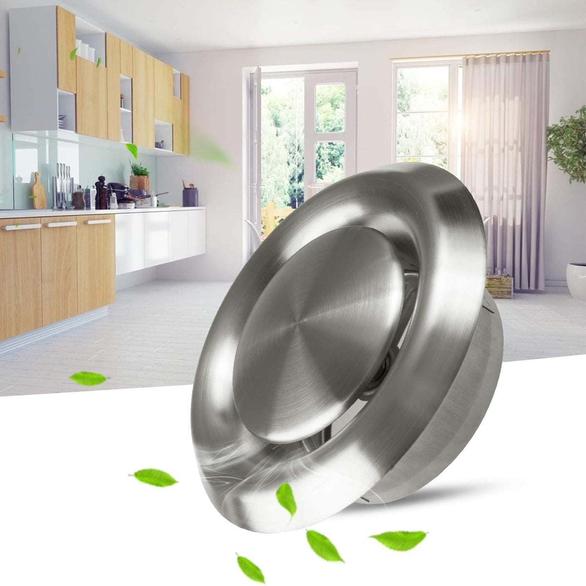 Hon&Guan Stainless Steel Soffit Vents 5 Inch, Round Vent Cover Air Vent for Bathroom Exhaust Vent Office Home (ø125mm)