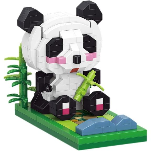 NICKSUN Cute Panda Building Block Set, Mini Bricks Toy Gift for Kid Adult (Panda with Bamboo--339Pcs)