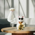 thumbnail image 4 of Figura gigante de gato de la suerte con brazo musculoso y cabeza que se abre con fuerza. suerte blanca, 4 of 8