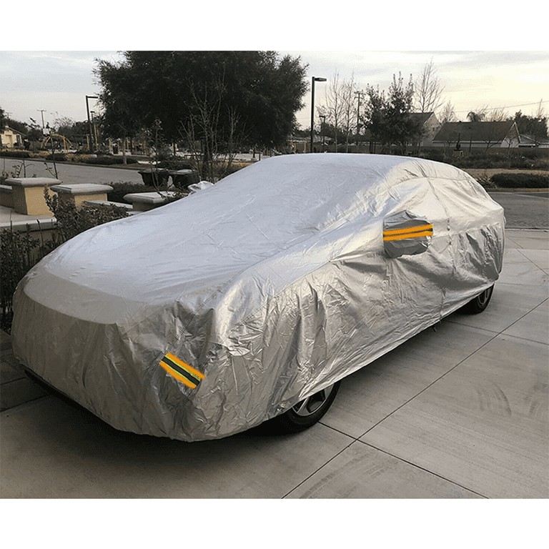 Kayme 6 Layers Car Cover Waterproof All Weather for Automobiles, Outdoor  Full Cover Rain Sun UV Protection with Zipper Cotton, Size A2 3XL Universal