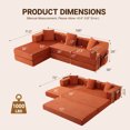 thumbnail image 7 of Timbernest 108" Modular Sectional Sofa with L-Shape Chaise, Convertible Sleeper Couch for Living Room, Corduroy Orange, 7 of 7