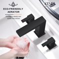 thumbnail image 4 of Grifo de baño KENES KE-9050-2-P negro mate con 3 orificios y 8 pulgadas, 4 of 9