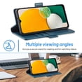 thumbnail image 6 of SaniMore for Samsung Galaxy A35 6.5" 2023 Case, PU Leather Magnetic Flip Folio Shell with Card Holders RFID Blocking Kickstand Shockproof TPU Magnetic Closure Business Cover, Blue, 6 of 10