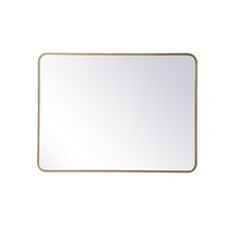 Soft corner metal rectangular mirror 30x40 inch in Brass